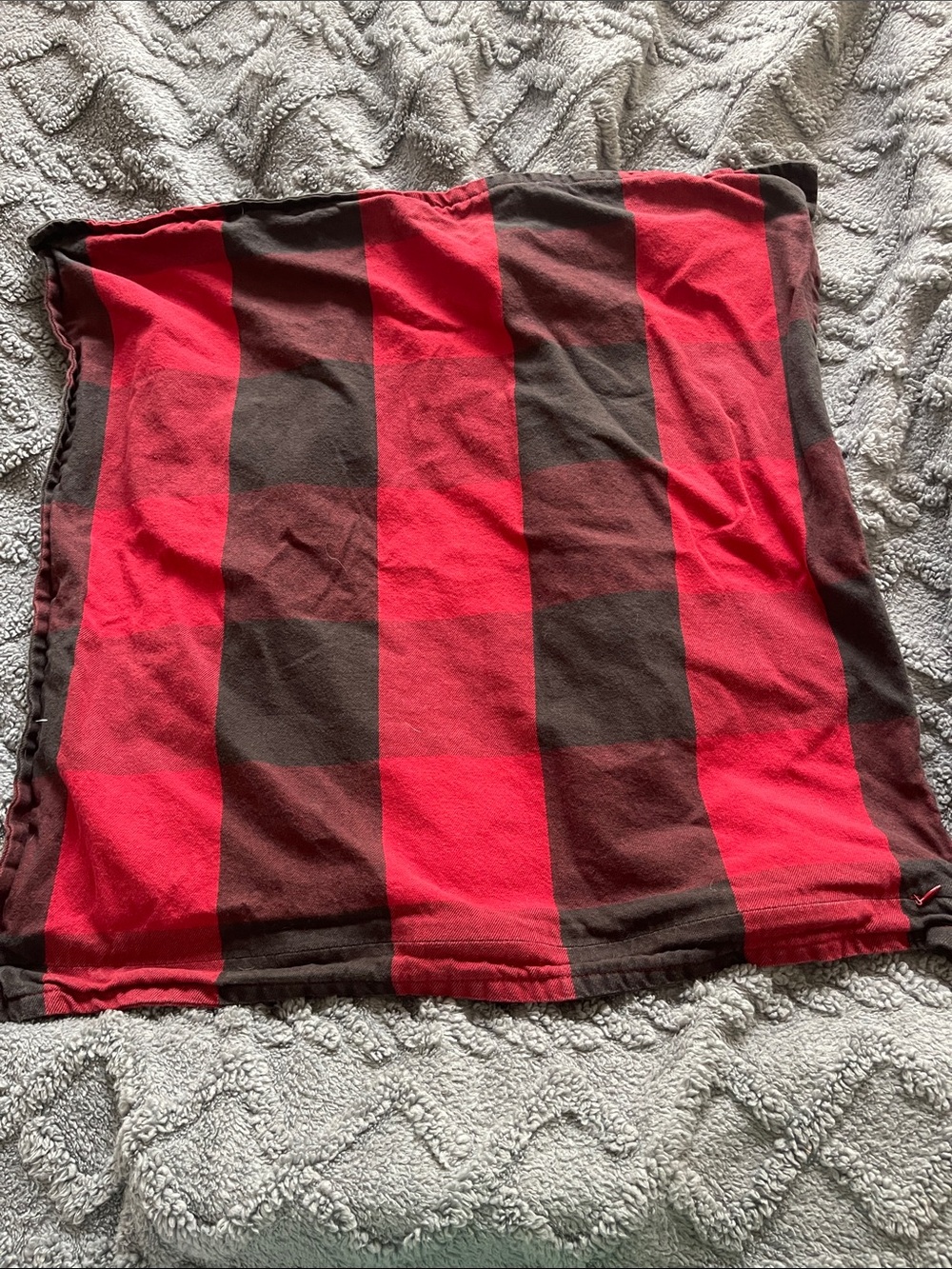 Pottery Barn Buffalo check plaid pillow cover Christmas 24" square red black